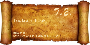 Teutsch Elek névjegykártya